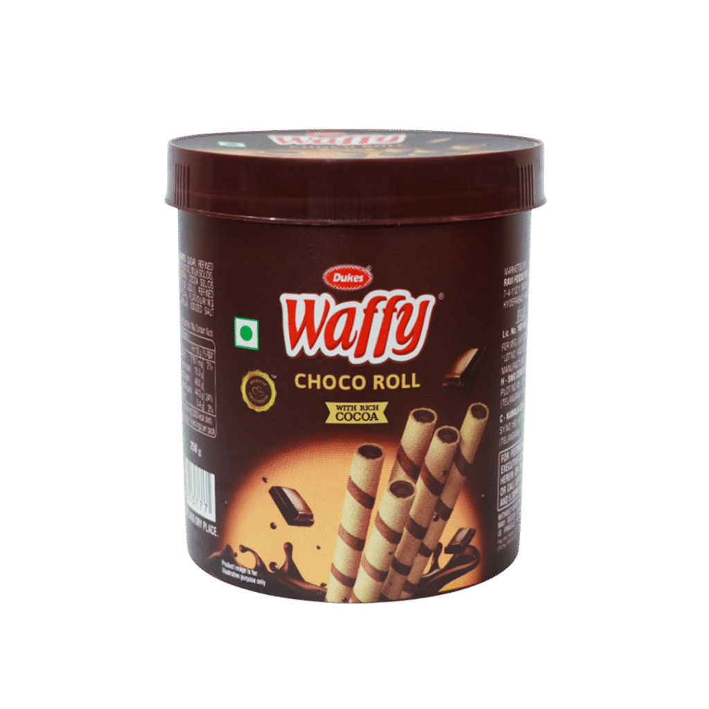 DUKES-CRAZY SWIRLS CHOCO WAFFY ROLLS-250 GM