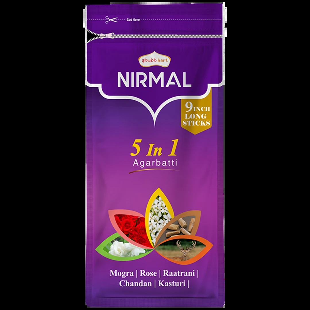 SHUBHKART NIRMAL-5 IN 1 AGARBATTI ZIPPER PACK-125 GM