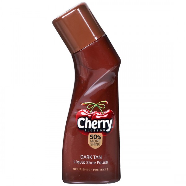 CHERRY BLOSSOM LIQUID SHOE POLISH DARK TAN 75 ML